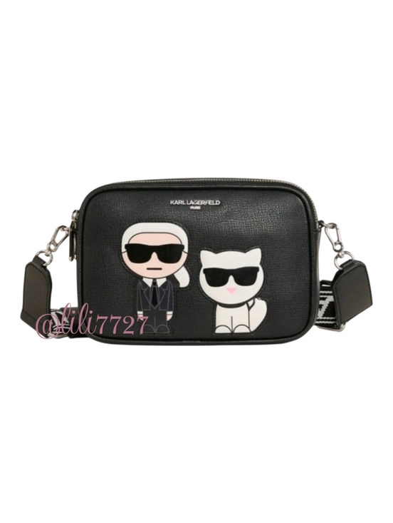 Karl Lagerfeld Handbags - Karl Lagerfeld Black Camera Bag - Iconic Chopette Cat Guitar Strap Bag NWOT